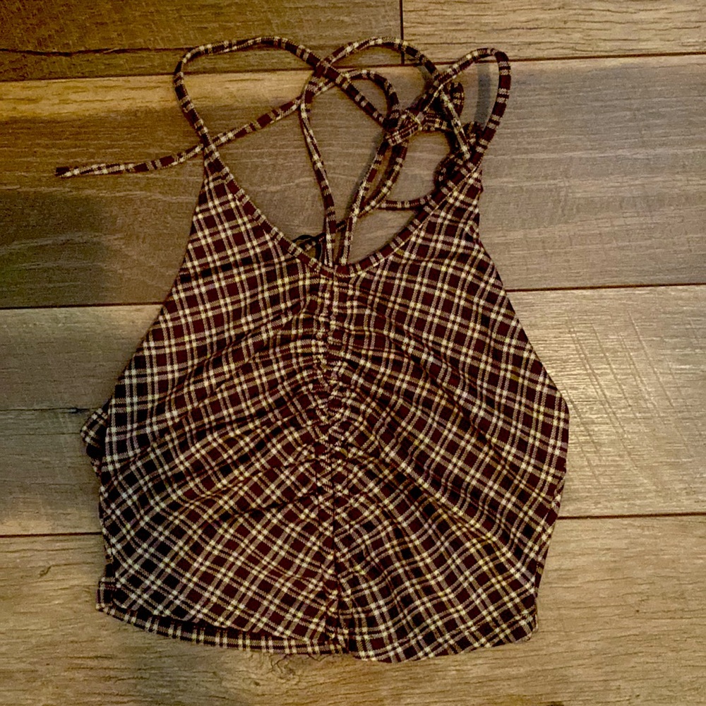 Princess Polly Brown Plaid Flared Pants - Picture 2 of 10